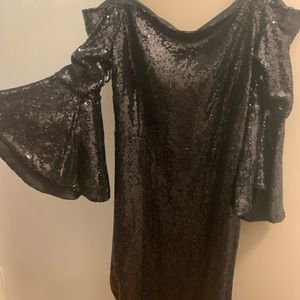 ELOQUII Sequin off shoulder dress
